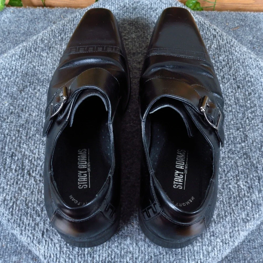 Stacy Adams 25105-001 Mens Monk Strap Shoe Size 8.5M Formal Business Black
